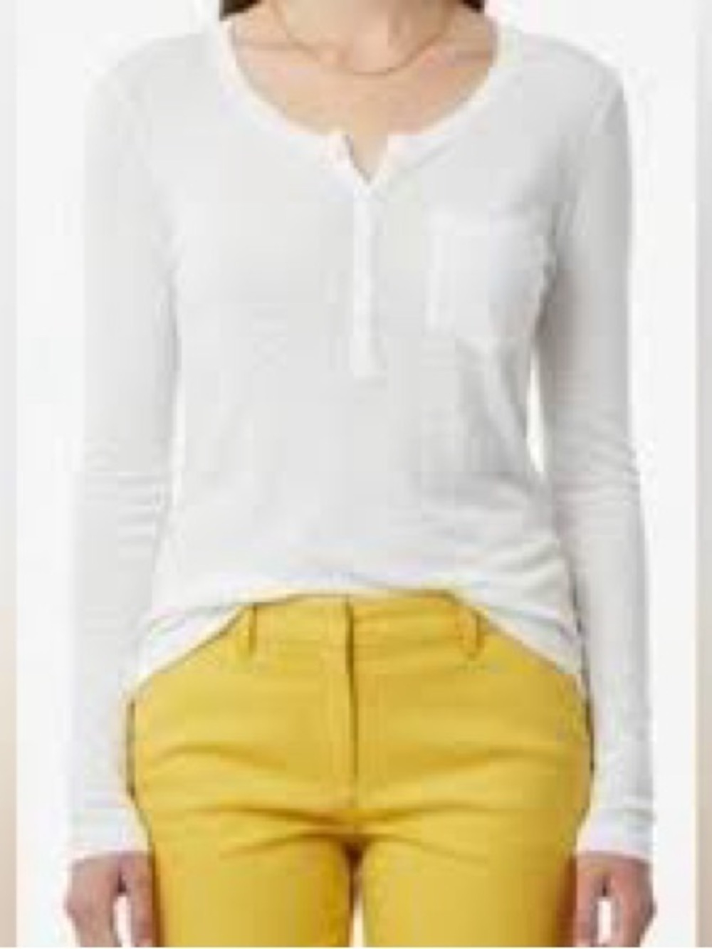 RAILS | Women's White Long-Sleeve Henley Top